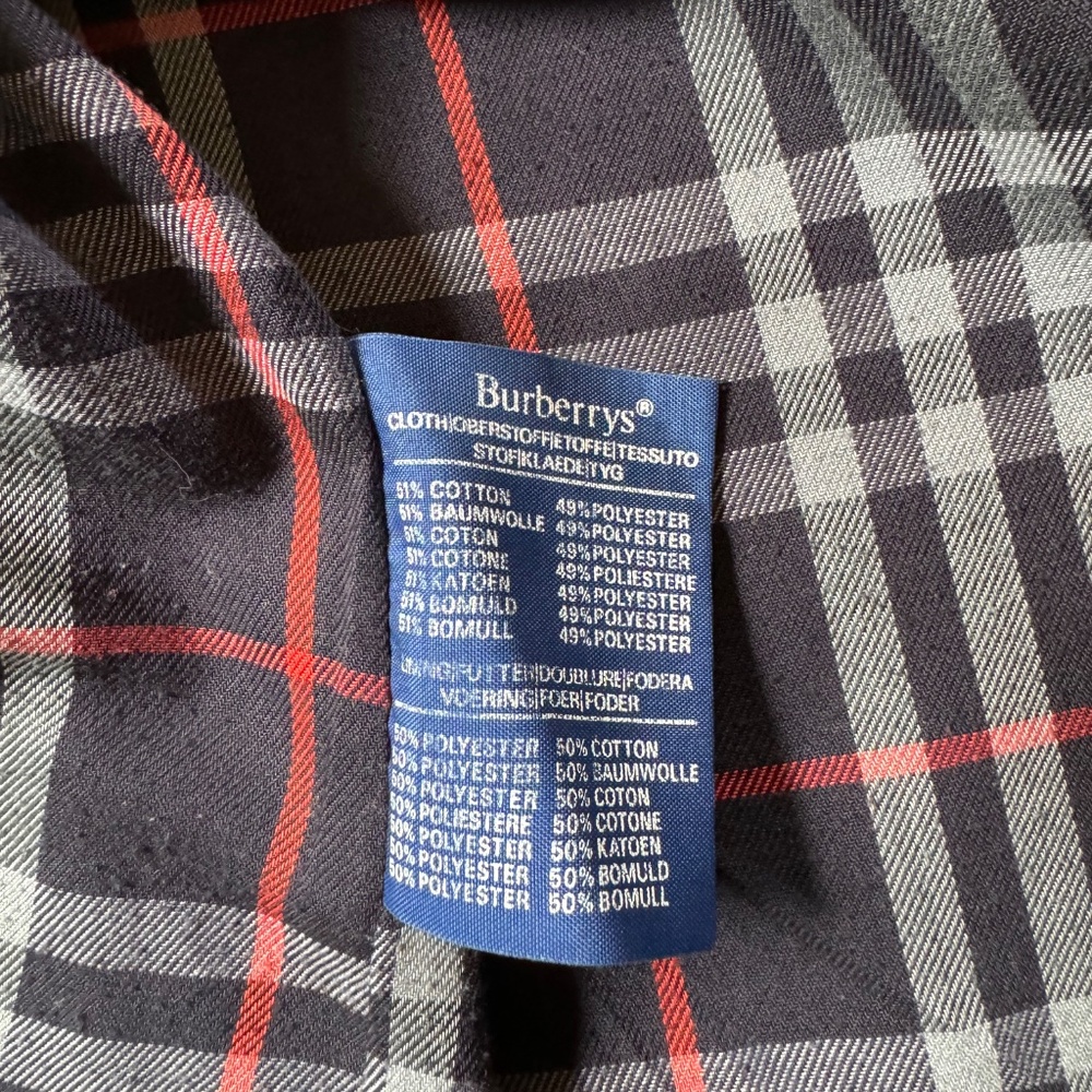 Men's Burberry Navy Trench Coat - Picture 6 of 8